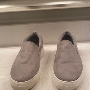 Soda Gray Suede Slip On Shoes